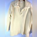 J. Jill XL Preppy Yellow Striped Cotton Tunic Top Photo 10