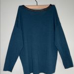 Fenn Wright Manson  Teal Long Sleeve Top with Black Trim 100%ExtrafineMerinoWool Photo 4