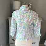 Ruby Rd  Blouse Blazer Lightweight Sheer Jacket Floral Womens 10P Pastel Grandma Photo 5