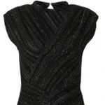 IRO NWT  Metallic Deep V Ruched Mini Dress Black White Size 36 US 4 Photo 13