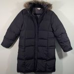 Garnet Hill  Women's Black Insulated Puffer Full Zip Hooded Down Jacket Size 6 Photo 0