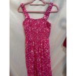 DOKOTOO Womens Pink White Floral Smocked Maxi Dress Jumpsuit Spaghetti Strap Size XL Photo 3