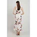 Karen Millen NWT Satin Crepe Peony Waterfall Hem High Neck Dress Size 8 Photo 2