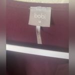 Bobi Top Womens Medium Split V-Neck Long Sleeve Plum Purple Blouse Photo 2