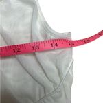 Anthropologie NWT mock neck mesh White Sleeveless Tank Top asymmetrical trim Med Photo 7