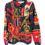 Vintage 1991 90's M The Eagle's Eye Crown Royalty Hand Knit Sweater Cardigan Size M Photo 0