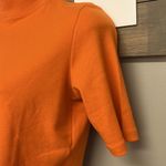 Pumpkin Orange Mock Neck Short Sleeve Shirt Photo 3