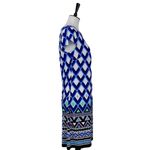 Jessica Howard  Women's Shift Dress Cap Sleeve Blue White Geo Print Size Medium Photo 2