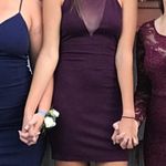 Dark purple mesh top high neck mini dress Size 4 Photo 1