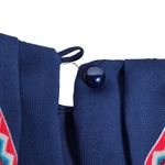 by & by Chevron Print Boho Western High Neck Mini Dress Navy Blue L Size L Photo 6