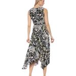 Calvin Klein Calvin Klein Mixed Floral Print Hanky Hem Chiffon Sleeveless Midi Dress Size 14 Photo 3