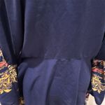 Free People Sunset Dreams Tunic Blue Floral V-Neck Flared Sleeve Ruffle Top sz S Photo 5