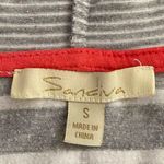 sandiva gray White Striped Jersey Knit Hooded 3/4 Sleeve Cover Up Tunic Beach s. Photo 6