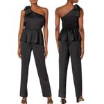 The Drop Women’s Medium Dressy Jumpsuit One Shoulder Stretch Black Pant Jumpsuit Photo 2