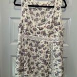 Victoria's Secret VTG  White/Purple Floral Print Silk Pajama Top size L Photo 0