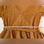 Loft Women’s Ruffled Casual Work Wrap Blouse Size L Golden Mustard Yellow EUC Photo 5