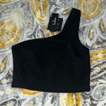 Lulus  black one shoulder cropped blouse size small Photo 0