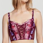 Victoria's Secret  dream angels Burgundy floral embroidery corset bra lingerie Photo 1