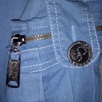 Beautiful Japanese S Manga Denim Zip Front Cargo Pocket Mini Dress Blue Photo 5