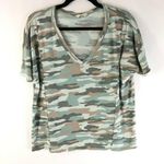 Lucky Brand  Womens Top T Shirt V Neck Short Sleeve Camouflage Camo Green Brown M Photo 0