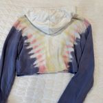 Wildfox Edelweiss Wash Tie-Dye Hadley Half-Zip Crop Hoodie Photo 2