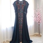 Johnny Was Cassie heavily embroidered Challis maxi dress in slate blue NWT RARE Photo 1