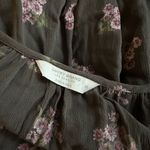 Lucky Brand NEW Boho Maxi Floral Dress Tiered Brown Pink Tassels Cottage XS Photo 2