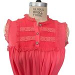 Vintage 60s Harvey Woods Salmon Pleated Sleeveless Nightgown size 34/ Small Photo 1