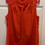 Mossimo Denim Mossimo Orange Sleeveless Top Blouse Womens Large Bow Tank‎ Button Keyhole Shirt Photo 0