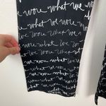 We Wore What NWT‎  Woman's Sz XS Black Sheer Flared Leg Logo Print Smocked Pants Photo 3