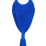 Cult Gaia ππ Angelou Mini Bag ~ Cobalt Blue Macrame Tassel Boho Chic Photo 6