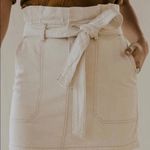 Free People Off White Denim High Waist Paperbag Skirt Photo 3