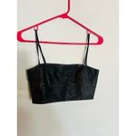 Alexander Wang  Black 100% Lambskin Leather Adjustable Strap Crop Top sz XS Photo 1