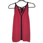 Gap Red Sleeveless Top Black Trim Tie Back Casual Blouse XS Photo 1