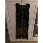 LA CERA Women Medium Green Rayon Paisley Print Sleeveless Midi Dress Buttons Gold Size undefined Photo 5