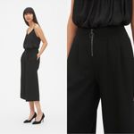 Gap  High Rise Cropped Wide-Leg Pants in Black Size 4 Tall Photo 3