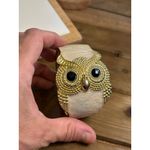 Gold & Ivory Owl Bangle Bracelet With Textured Detail Photo 2