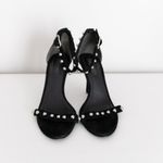 Alexander Wang Studded Antonia Ankle Strap Heel Black Suede Sandal Size 37.5 Photo 2