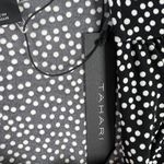 Tahari NWT Long Sleeve Polka Dot Keyhole Top Shirt Black White Size Small S NEW Photo 5