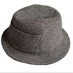 Nine West Multi Brown Wool Blend Fedora Hat Leather Trim Buckle Detail Photo 2