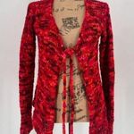 Handmade Hand Knit Loose Knit Colorful Front Tie Cardigan Boho Hippie Y2K Medium Photo 0