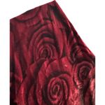 Natori  Velvet Floral Red Roses Dress Women's Size M Medium Long Sleeve *read/see Photo 6