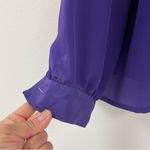 Worthington  Deep Purple Blouse with Pearl Accents. Size 14 Photo 3