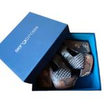 Sergio Rossi Atlantiques Platform Sandals Ankle Strap Block Weaved Brown EU 39 Photo 6