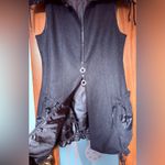 CoVelo Clothing Poppy Black Wool Long Sleeveless Jacket Topper Vest Silk Lined Size 12 Photo 5