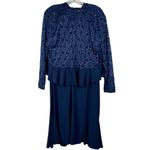 R & M Richards Navy 2-piece Dress Lace Jacket 18W Photo 1