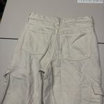 Old Navy Extra High Rise Sky-Hi Wide Leg Cargo Pants in Cream Ecru Size 2 EUC Photo 5
