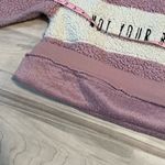 AMP “Not Your Babe” Pink/Purple & White Oversized Fuzzy Sherpa Sweatshirt XS Photo 12