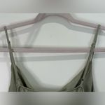 American Eagle  Outfitters Midi Dress Satin Cowl Neck Slit Sage Green Large Photo 7