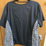 Grey's Anatomy Grey’s Anatomy Black Leopard Detail Scrub Top Photo 4